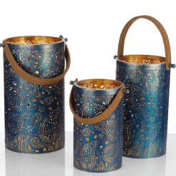 Runde Metall-Laternen, Set à 3 Stück