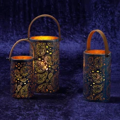 Runde Metall-Laternen, Set à 3 Stück