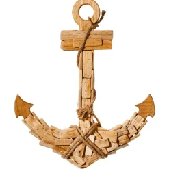 Rustikaler Maritimer Deko Anker, 53 Cm Lang Aus Holz