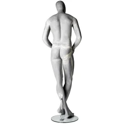 Schaufensterpuppe Mann SCULPTURE Bein überkreuzt Beton-Optik