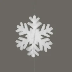 Schneeflockengirlande Aus Filz, Weiß, 180 Cm