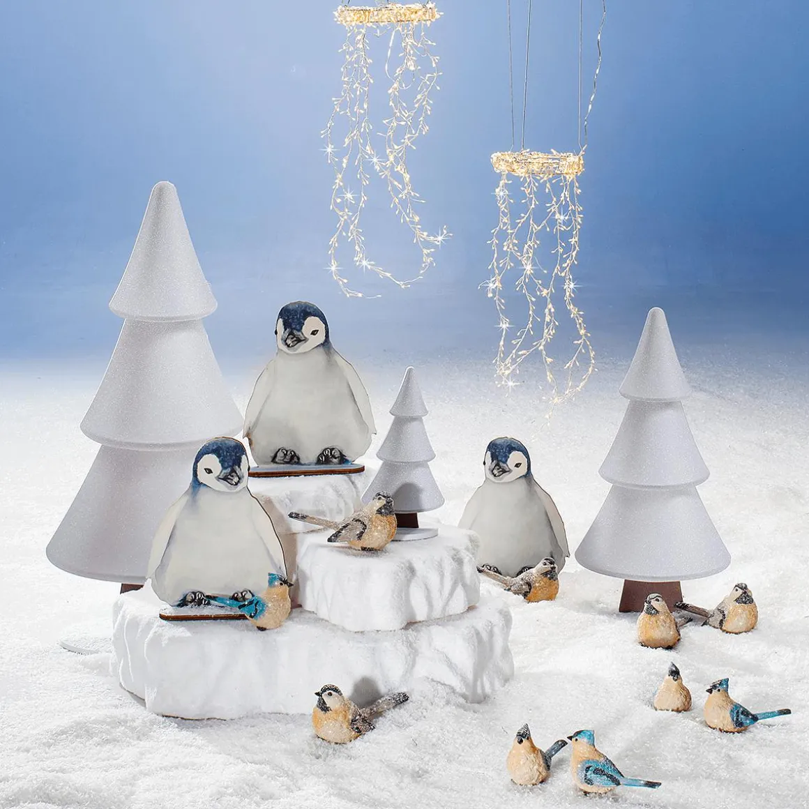 Schneetanne-Aufsteller Mit Glitzer 34 X 69 Cm Weiß