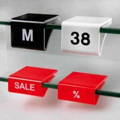 Schwarze Regalbodenaufstecker Für Glasplatten Größe XS