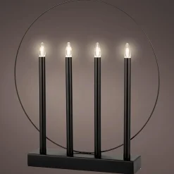 Schwarzer Deko Ring Mit LED Kerzen 45 Cm