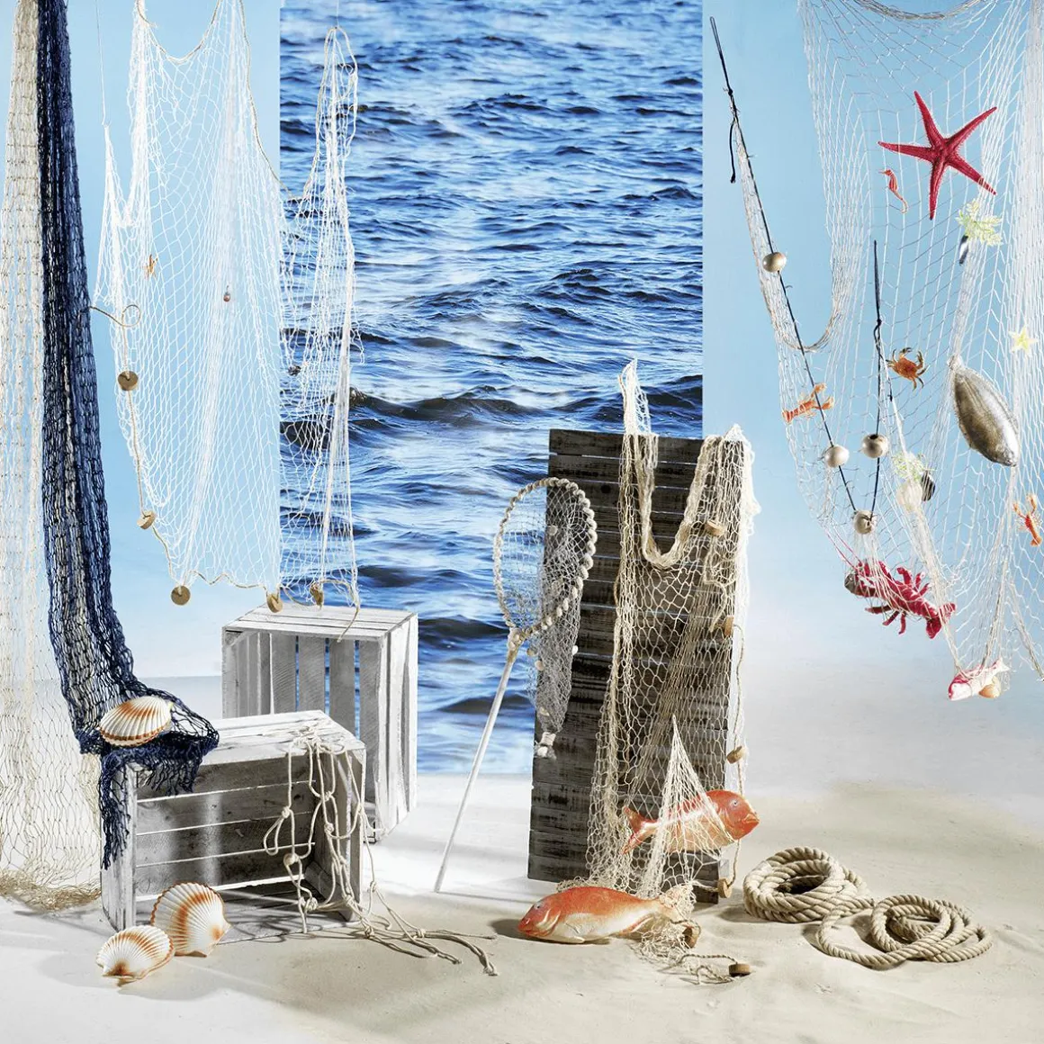 Schwer Entflammbarer Stoffbanner "Wasser" Aus Fahnenstoff 100 X 200 Cm