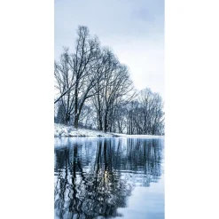 Schwer Entflammbarer Stoffbanner "Wintersee" Aus Fahnenstoff 100 X 200 Cm