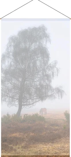 Schwer Entflammbarer Stoffbanner "Herbstnebel" Aus Fahnenstoff 100 X 200 Cm