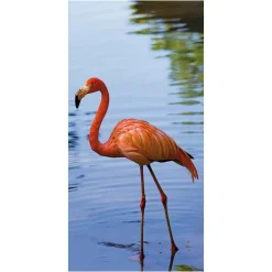 Schwer Entflammbarer Stoffbanner "Flamingo" Aus Fahnenstoff 100 X 200 Cm