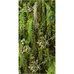 Schwer Entflammbarer Stoffbanner "Grüne Pflanzenwand" Aus Fahnenstoff 100 X 200 Cm