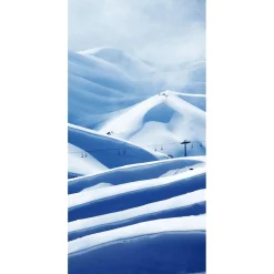 Schwer Entflammbarer Stoffbanner "Skigebiet" Aus Fahnenstoff 100 X 200 Cm