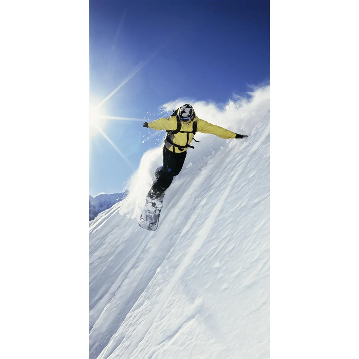 Schwer Entflammbarer Stoffbanner "Snowboarder" Aus Fahnenstoff 100 X 200 Cm