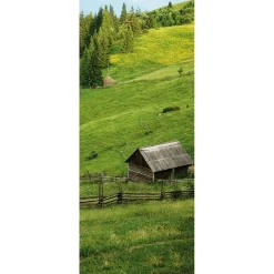 Schwer Entflammbarer Stoffbanner "Grüne Alm" Aus Fahnenstoff 75 X 180 Cm
