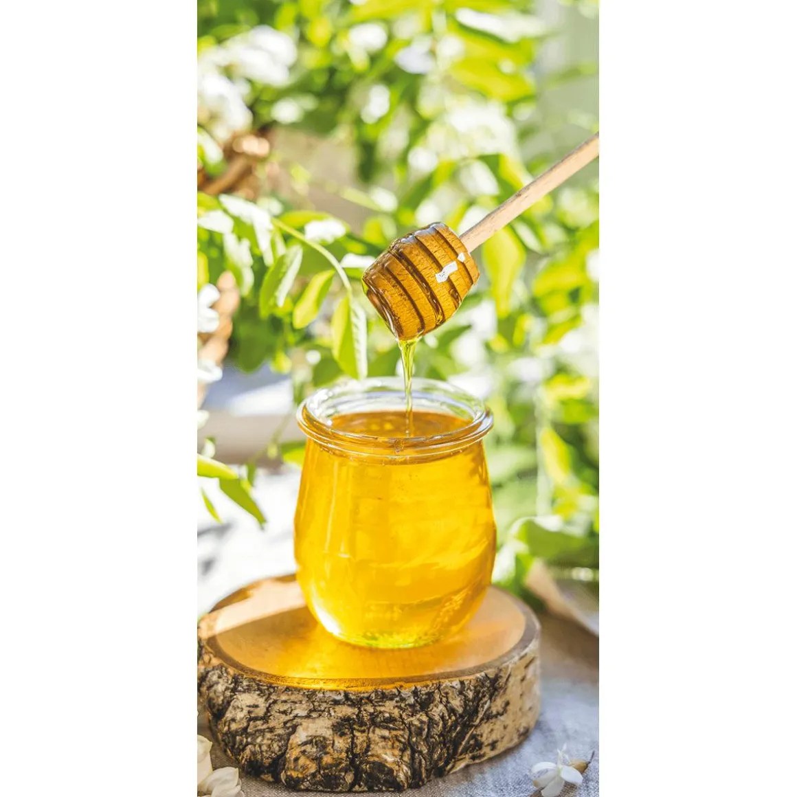 Schwer Entflammbarer Stoffbanner "Honigglas" Aus Fahnenstoff 100 X 200 Cm