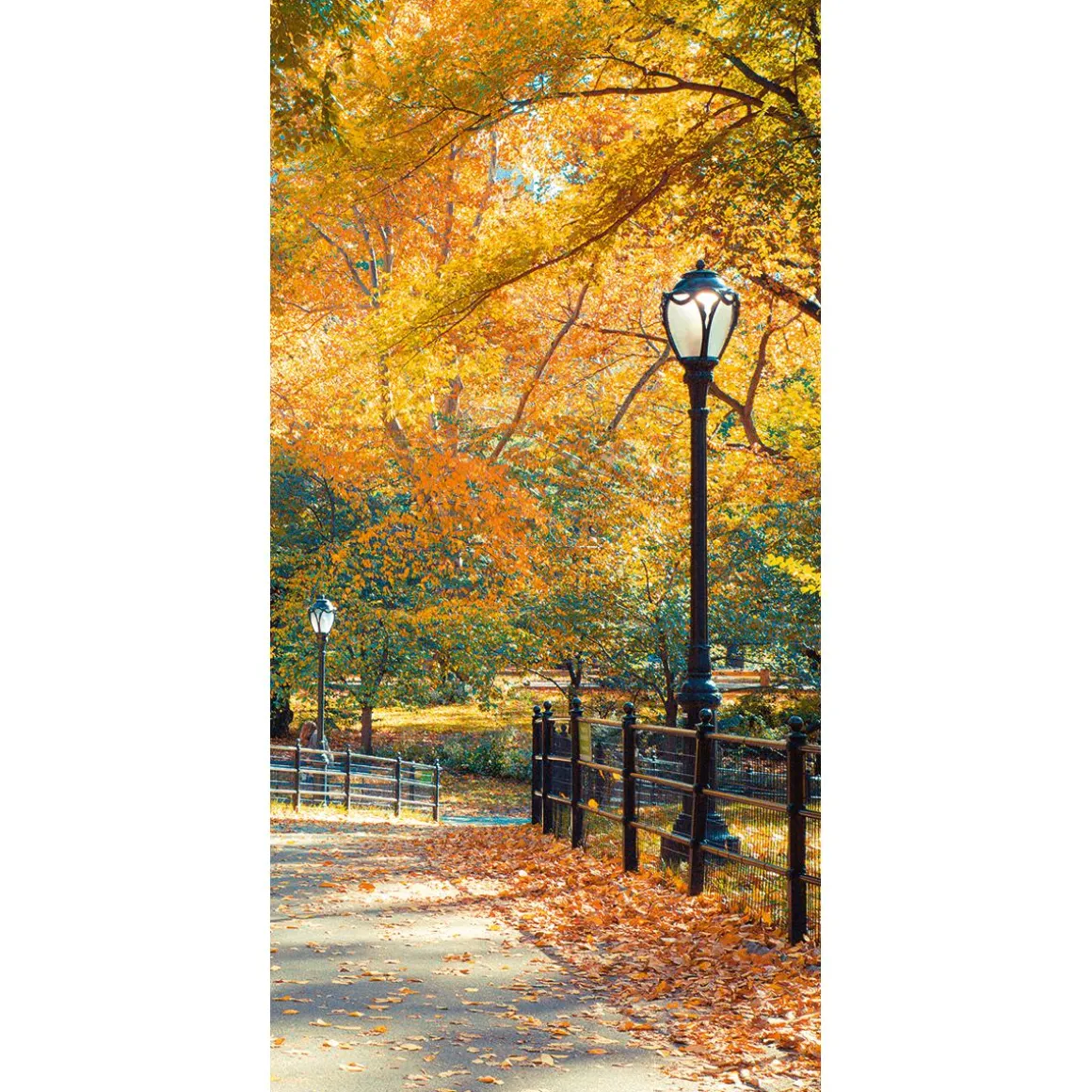 Schwer Entflammbarer Stoffbanner "Herbstpark" Aus Fahnenstoff 100 X 200 Cm