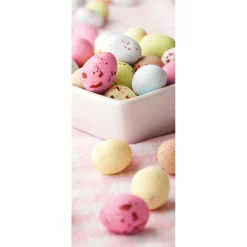 Schwer Entflammbarer Stoffbanner „bunte Schokoladen-Ostereier“ Aus Fahnenstoff 75 X 180 Cm