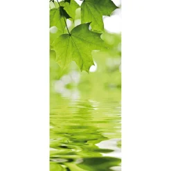 Schwer Entflammbarer Stoffbanner „Ahornblätter Und Wasser“ Aus Fahnenstoff 75 X 180 Cm