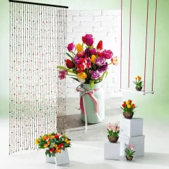 Schwer Entflammbarer Stoffbanner „bunter Tulpenstrauß“ Aus Fahnenstoff 100 X 200 Cm