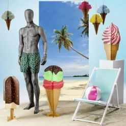 Schwer Entflammbarer Stoffbanner „Palmenstrand“ Aus Fahnenstoff 100 X 200 Cm