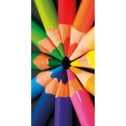 Schwer Entflammbarer Stoffbanner „Buntstifte“ Aus Fahnenstoff 100 X 200 Cm