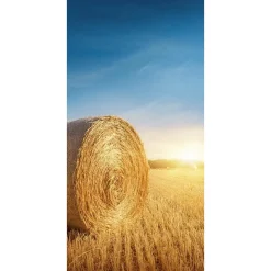 Schwer Entflammbarer Stoffbanner „goldene Strohballen“ Aus Fahnenstoff 100 X 200 Cm