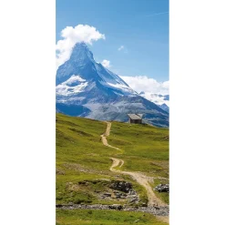 Schwer Entflammbarer Stoffbanner „Wanderweg Mit Blick Aufs Matterhorn“ Aus Fahnenstoff 100 X 200 Cm
