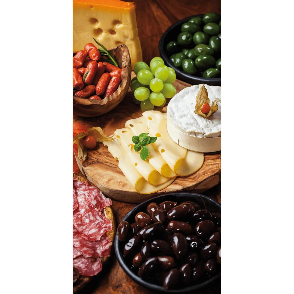 Schwer Entflammbarer Stoffbanner „gemischte Vorspeisen“ Aus Fahnenstoff 100 X 200 Cm