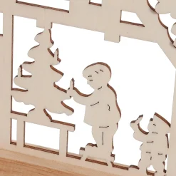 Schwibbogen Lichtbogen "Waldhütte" 7 Flammig Aus Holz 58 Cm