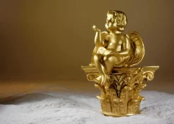 Sitzende Barock Engelfigur, 95 Cm Hoch