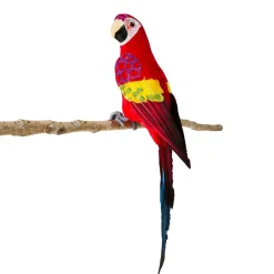 Sitzender Rot-gelber Deko Papagei 66 X 16 X 17 Cm