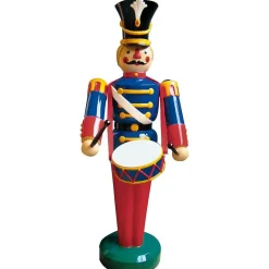 Soldat Figur Mit Trommel 185 Cm, Blau-rot