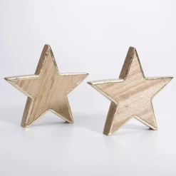 Stern Aus Mangoholz 2,5 X 20 Cm 2 Stück