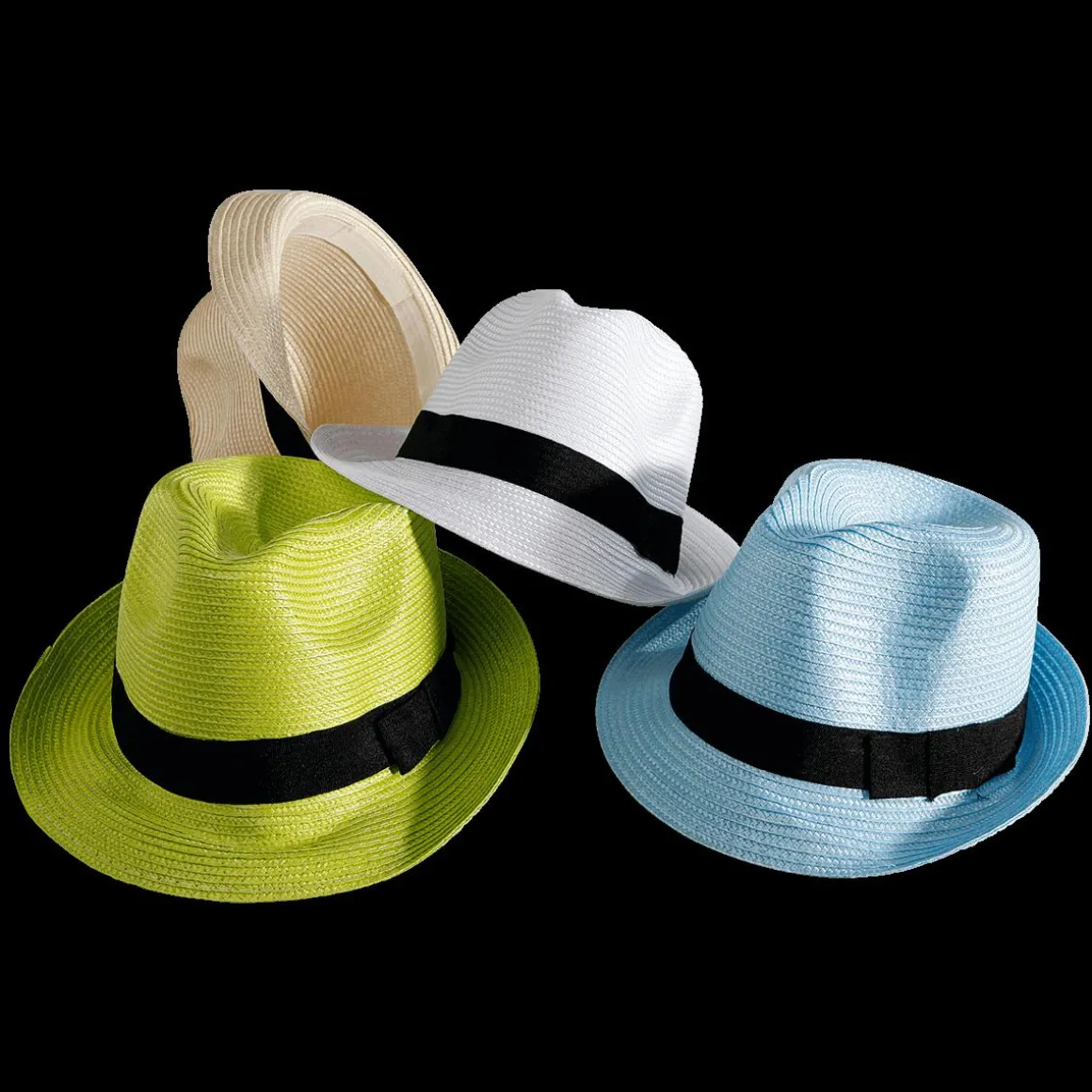 Stroh-Hut Mit Schwarzem Band 30 Cm