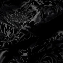 Taft Mit Samtflock 145 Cm Breit, Schwarz