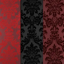 Taft Mit Samtflock 145 Cm Breit, Schwarz