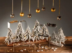 Tannen-Aufsteller Beschneit 16 X 28 Cm Grün