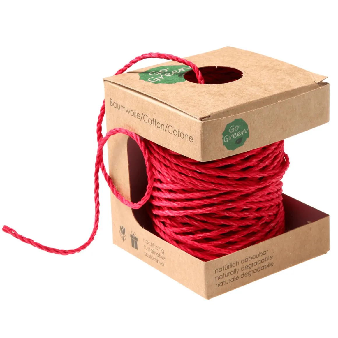 Umweltfreundliche Baumwollkordel 3 Mm 30 M Rot