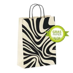 Umweltfreundliche Geschenk-Trage-Taschen In Zebra-Muster 50 Stück 12 X 26 X 34 Cm