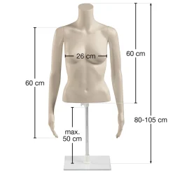 Umweltfreundlicher PE Damen-Torso, Hautfarbe