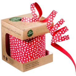 Umweltfreundliches Ringelband Mit Sternen-Muster 10 Mm 100 M Rot