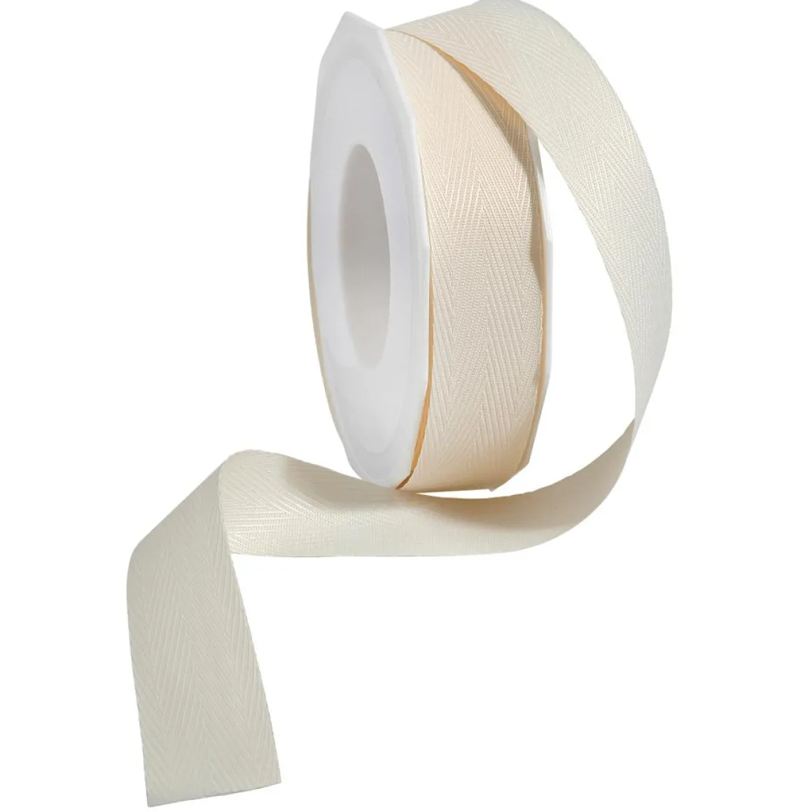 Umweltfreundliches Stoffband Aus Recyceltem Material 15 Mm 25 M Creme