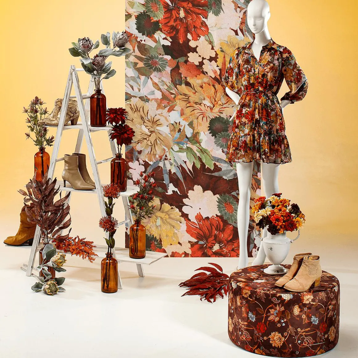 Vintage Leiter-Regal Weiß, 150 Cm Hoch