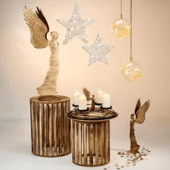 Weiden-Ast-Türkranz Gold Lackiert 40 Cm