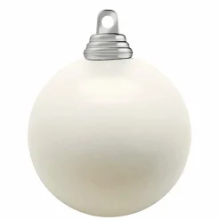Weiße, Glänzende Weihnachtskugeln Aus Schwer Entflammbarem Kunststoff, 6 Cm Ø – 24 Stück