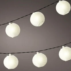 Weiße Solar LED Lampion Lichterkette 450 Cm