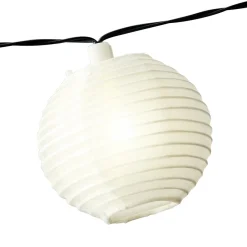 Weiße Solar LED Lampion Lichterkette 450 Cm
