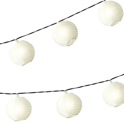 Weiße Solar LED Lampion Lichterkette 450 Cm