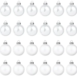 Weiße Weihnachtskugeln Aus Glas 6 Cm Ø – 20 Stück