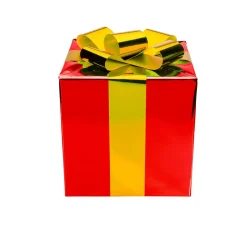 Weihnachtsgeschenk 40 Cm Rot Mit Goldener Schleife
