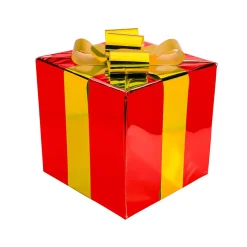 Weihnachtsgeschenk 40 Cm Rot Mit Goldener Schleife