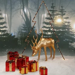 Weihnachtsgeschenk 40 Cm Rot Mit Goldener Schleife